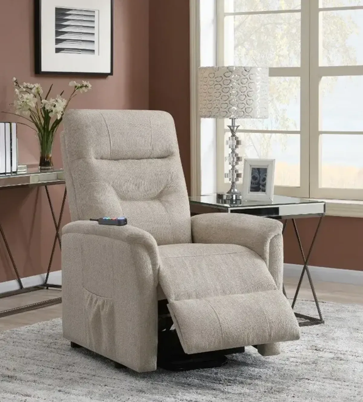 Esme Power Lift Recliner - Beige