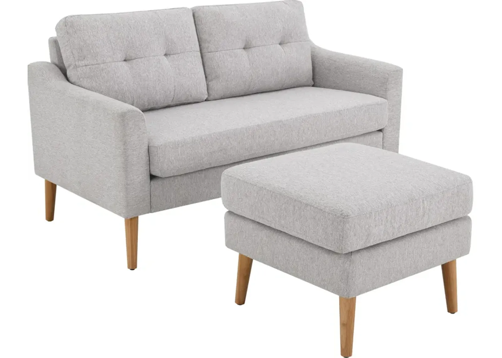 Arliegh Modular Loveseat and Ottoman Set - Light Gray