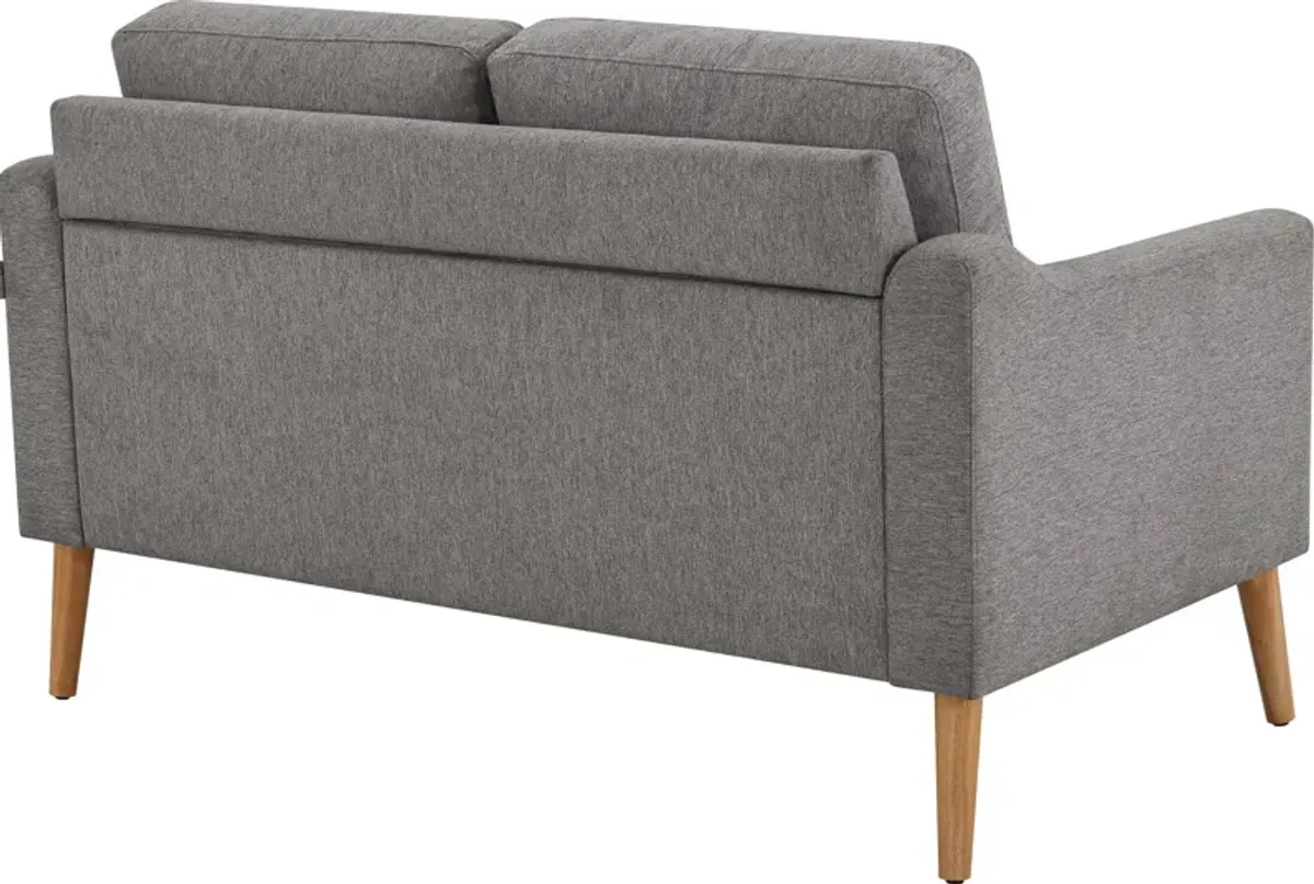 Arliegh Modular Loveseat and Ottoman Set - Dark Gray