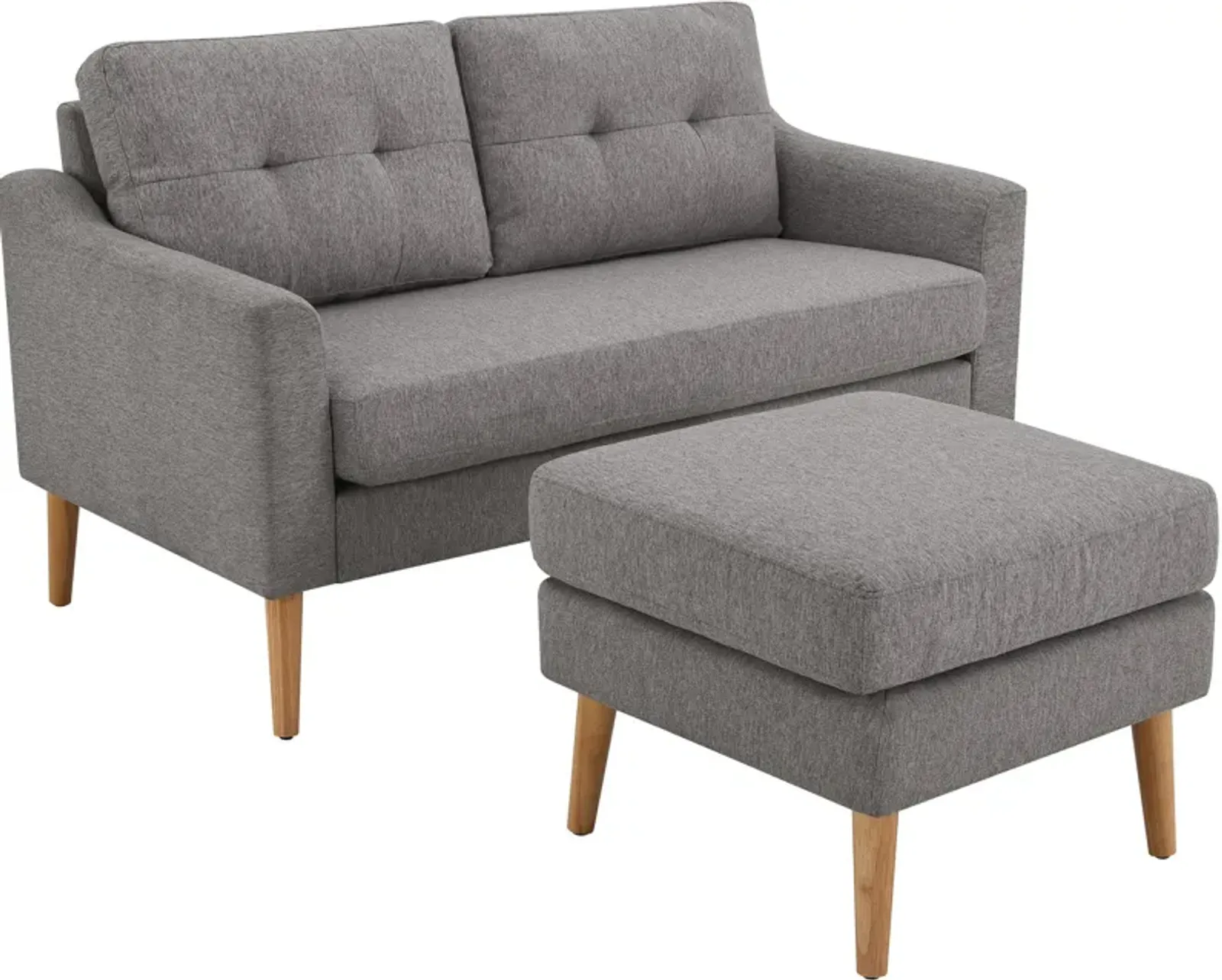 Arliegh Modular Loveseat and Ottoman Set - Dark Gray