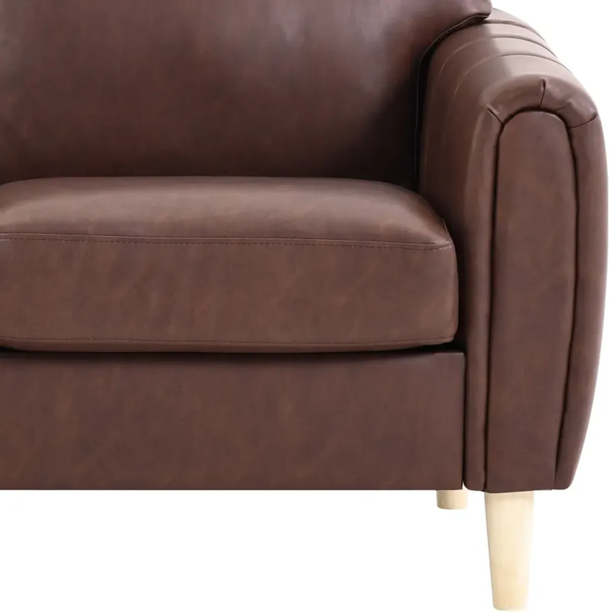 Cleva Loveseat - Brown Vegan Leather