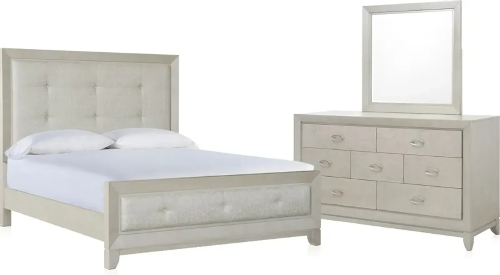 Adriana 5-Piece King Panel Bedroom Set with Dresser and Mirror