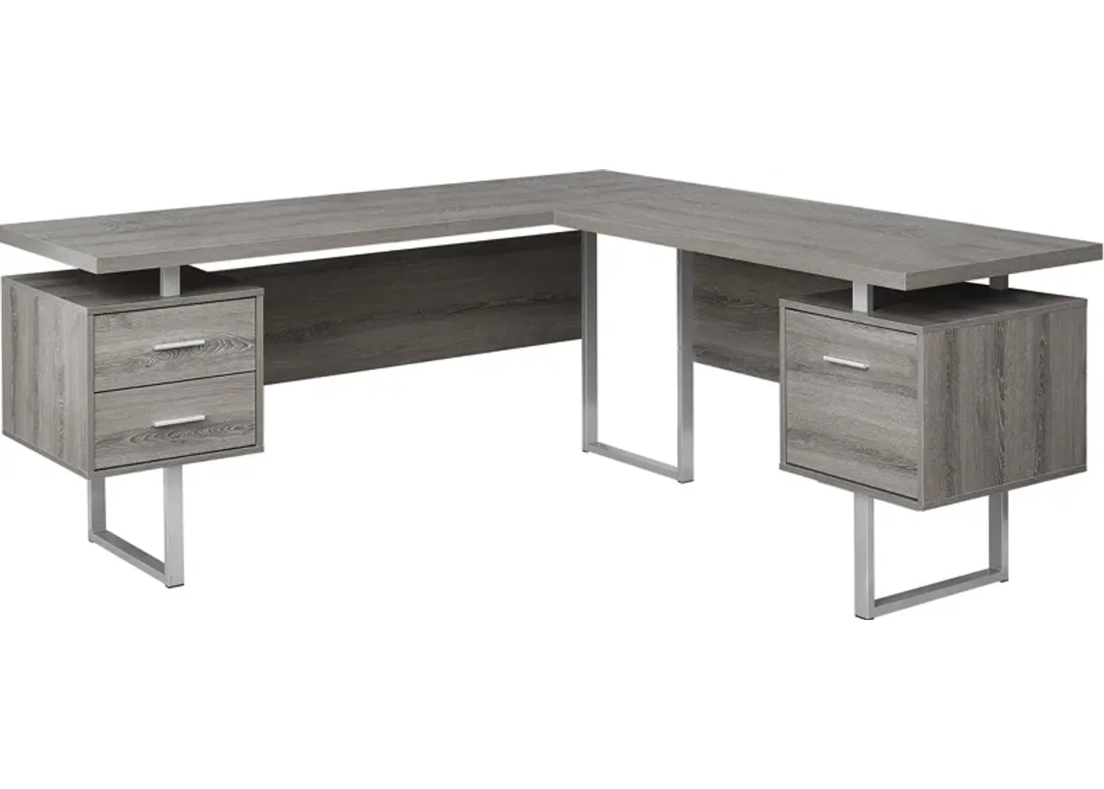 Alonzo L-Shaped Desk - Brown