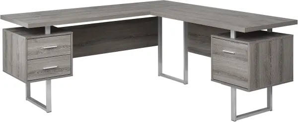 Alonzo L-Shaped Desk - Brown