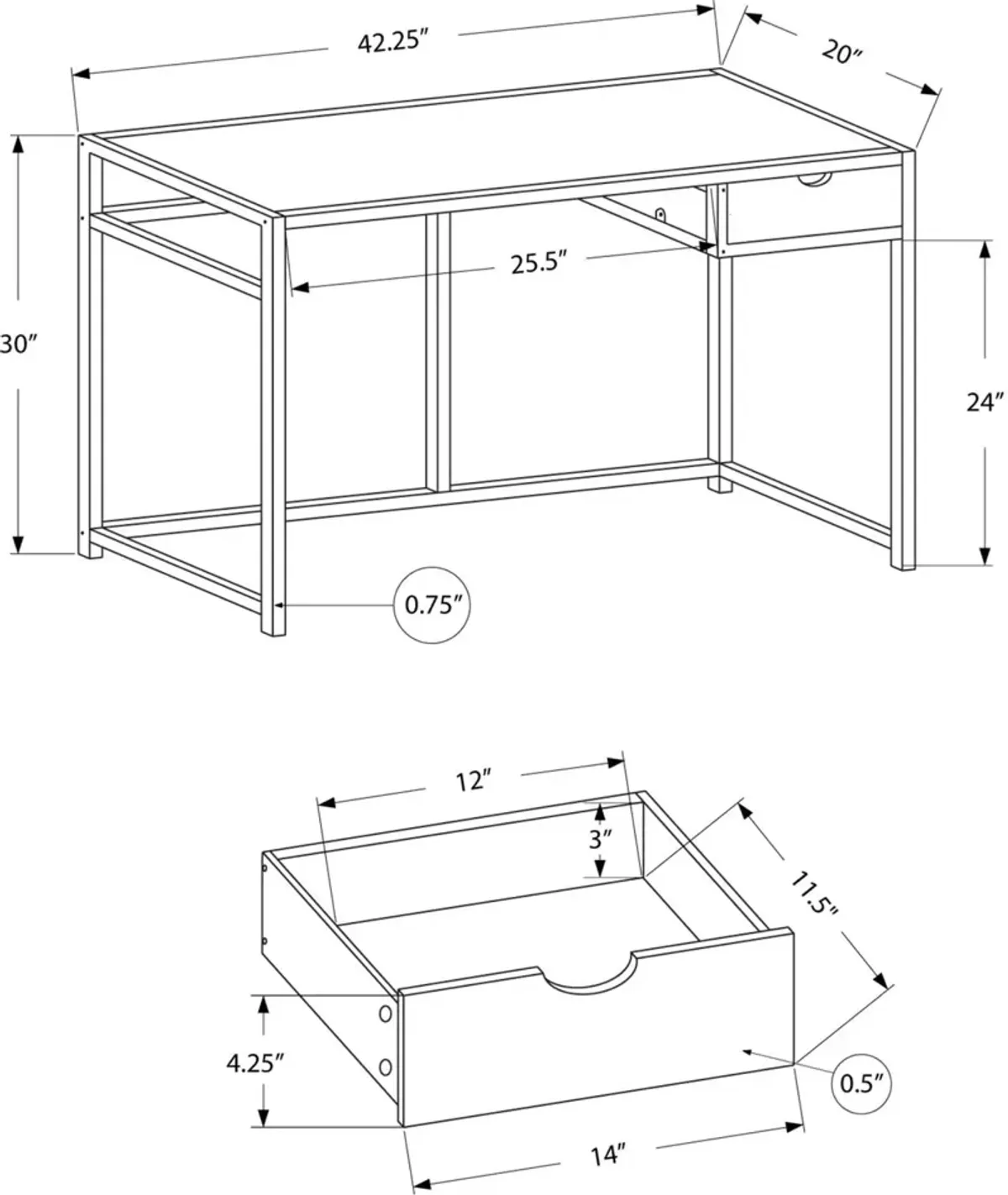 Timothy Desk - Brown/Black