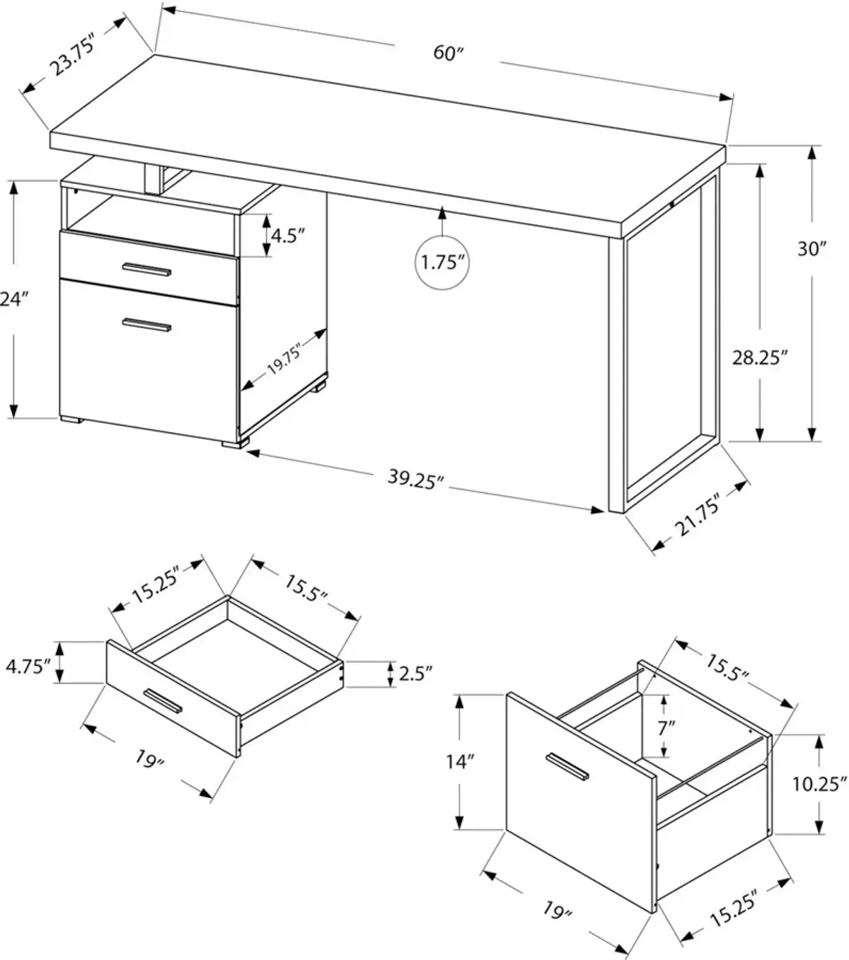 Johnnie Desk - White