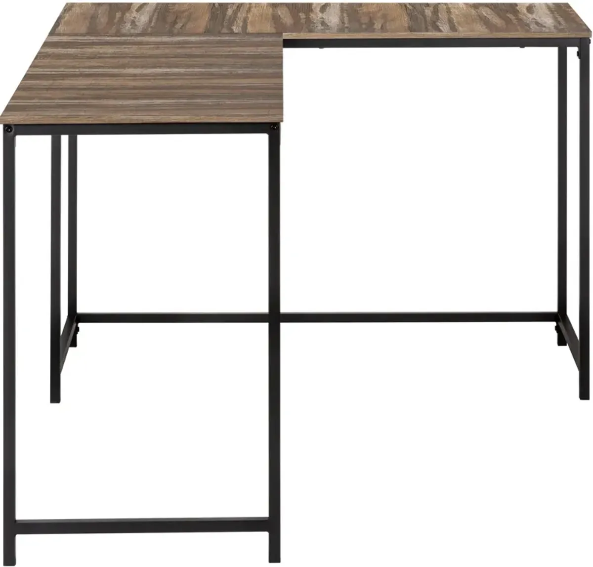 Aethel L-Shaped Desk - Brown/Black