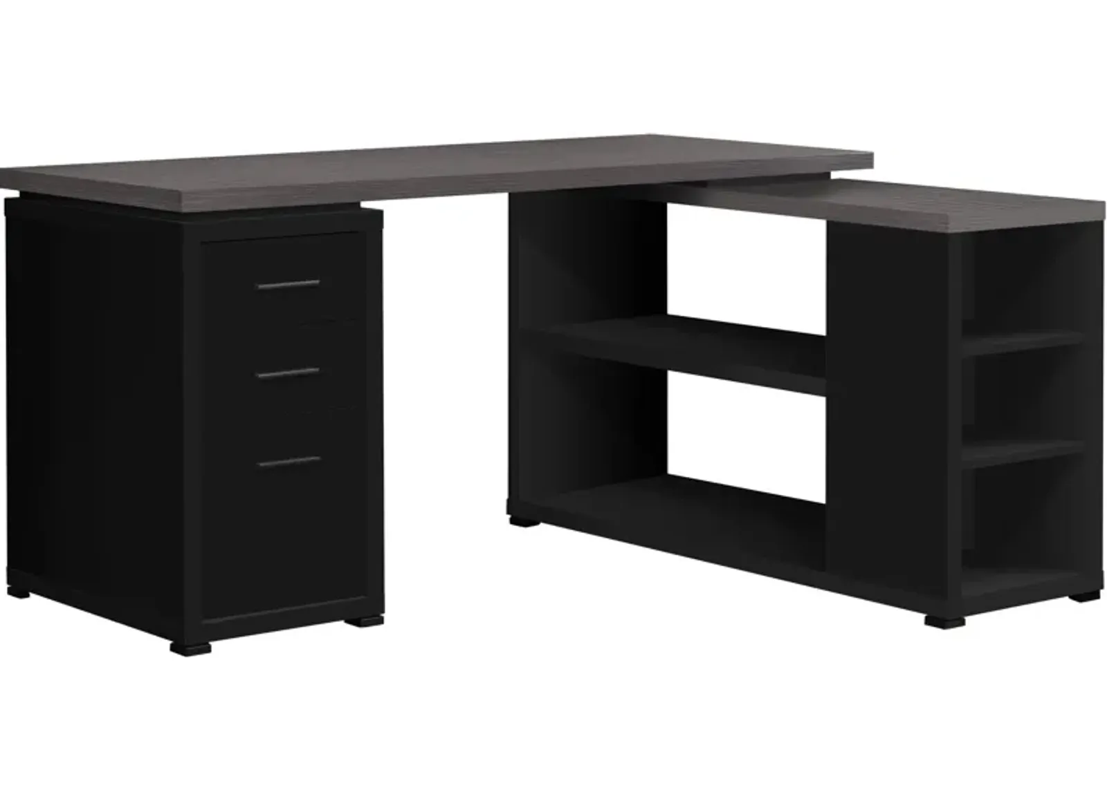 Stanley L-Shaped Desk - Black/Gray