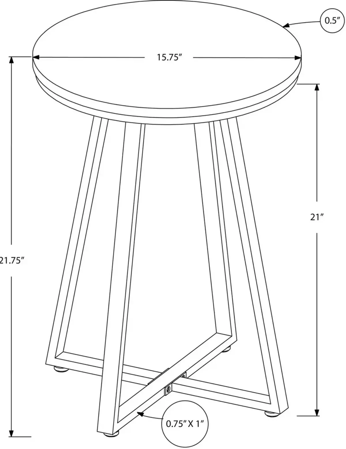 Cathryn End Table - Brown