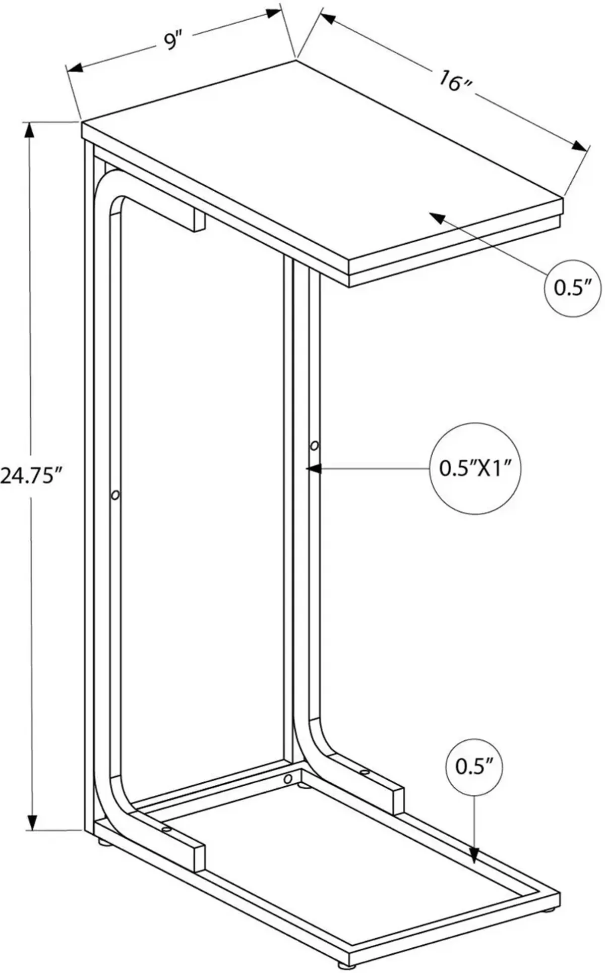 Esther End Table - Black