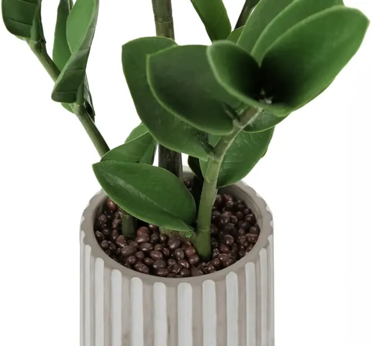 Faux 1' ZZ Plant with Gray Planter