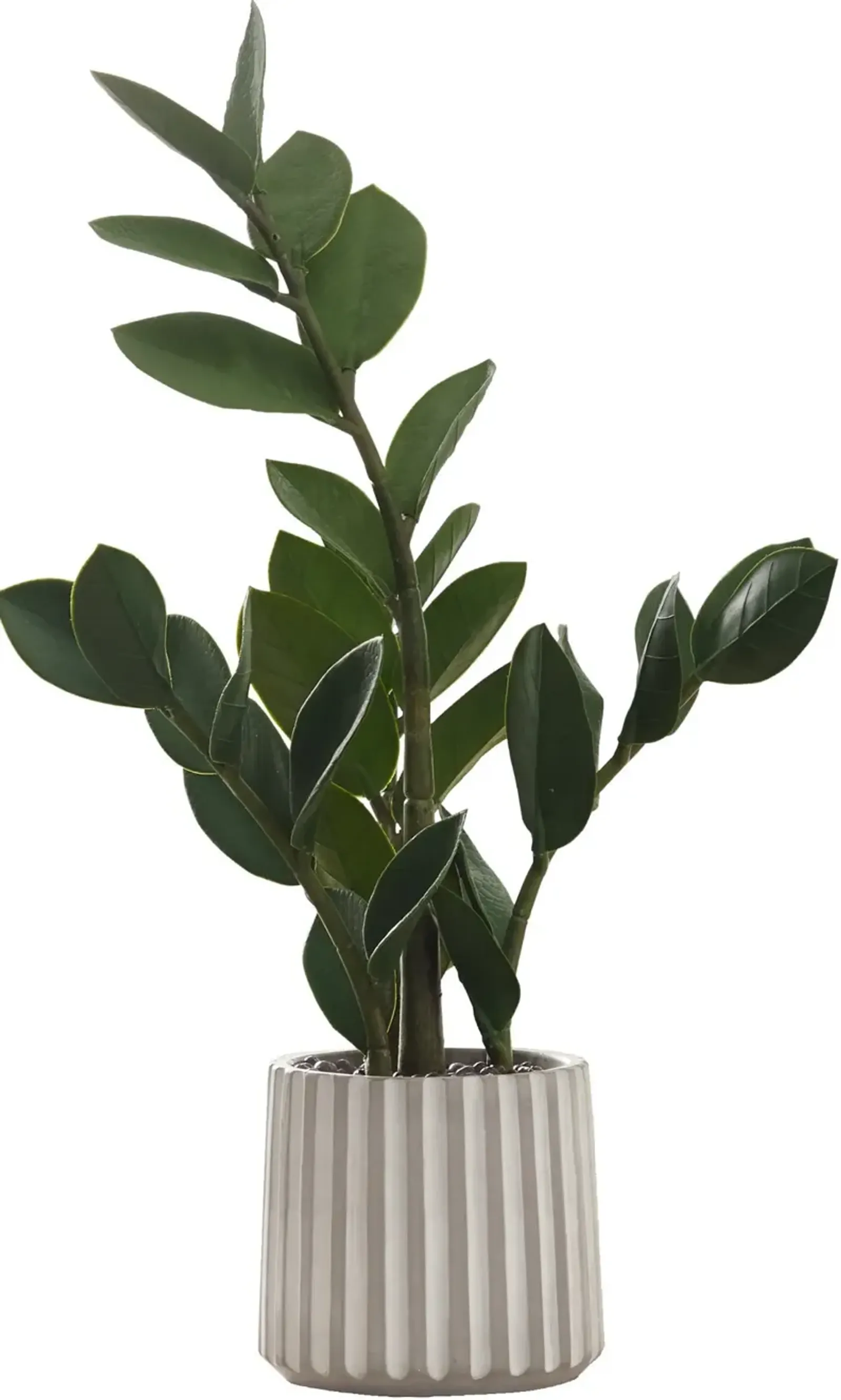 Faux 1' ZZ Plant with Gray Planter