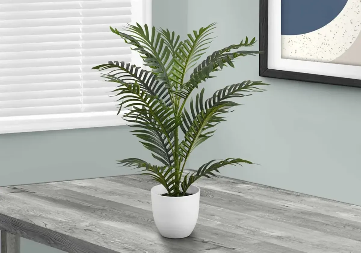 Faux 2' Palm Tree with White Planter