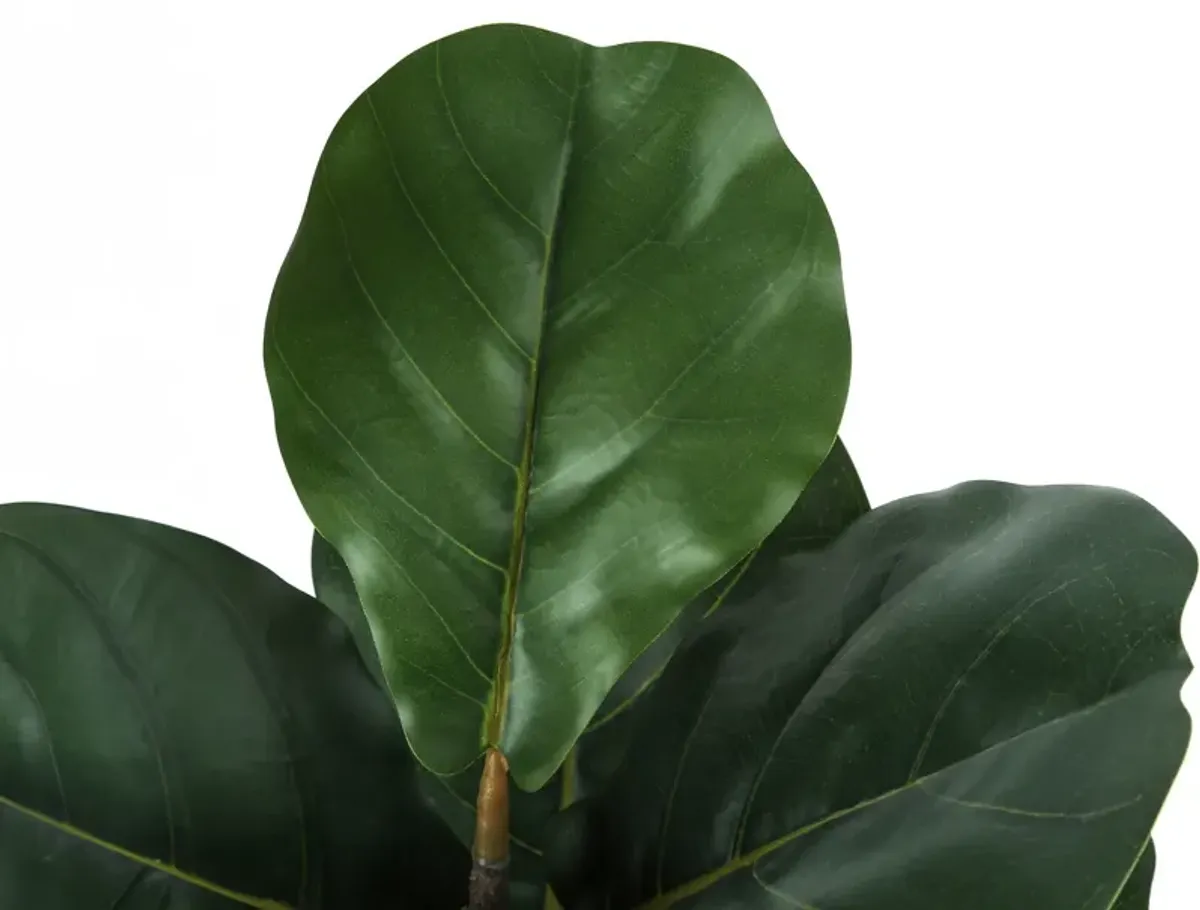 Faux 4' Fiddle Leaf Fig Tree with Black Planter