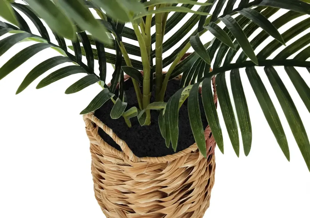 Faux 2' Palm Tree with Woven Planter