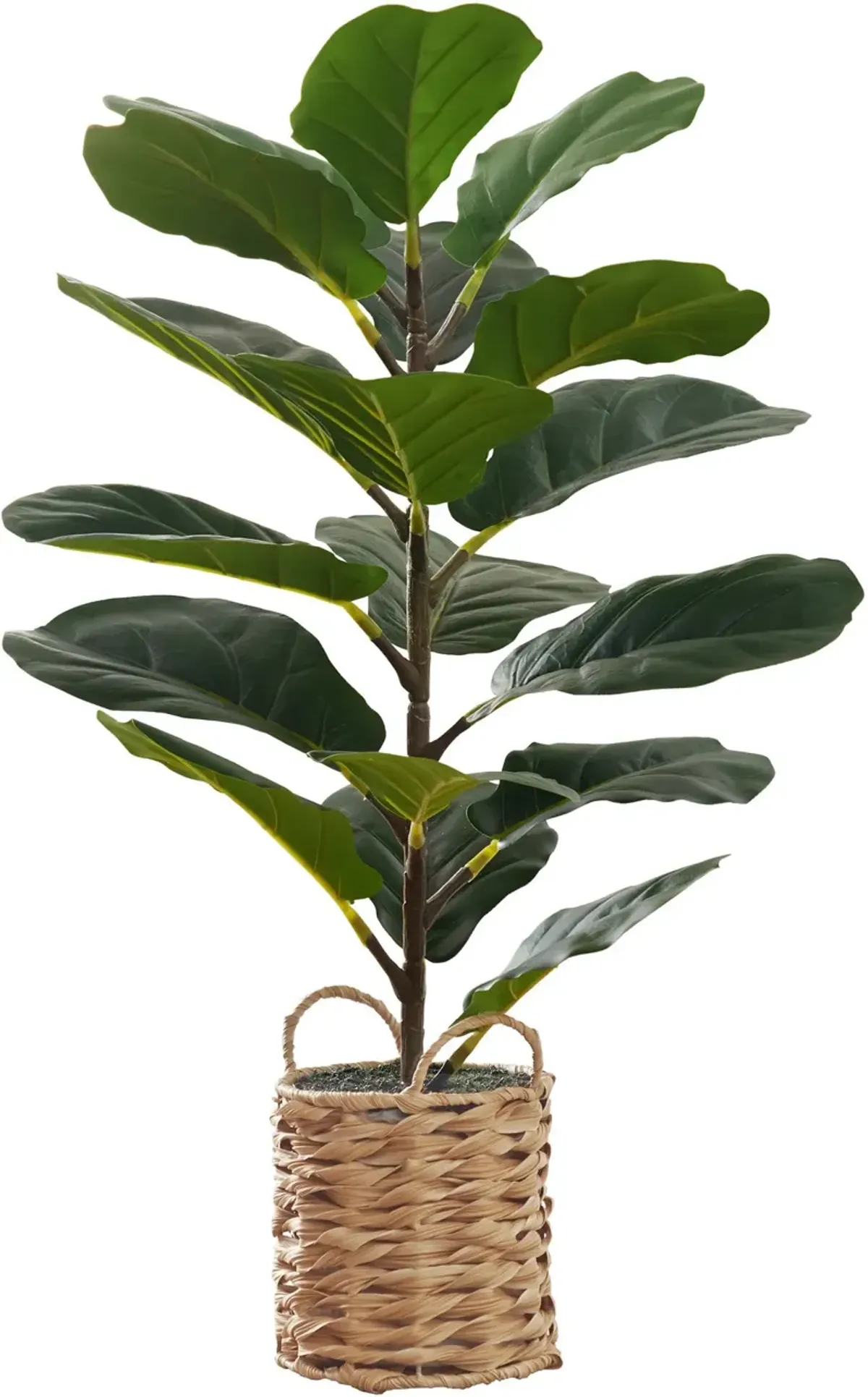 Faux 2' Fiddle Leaf Fig Tree with Woven Planter