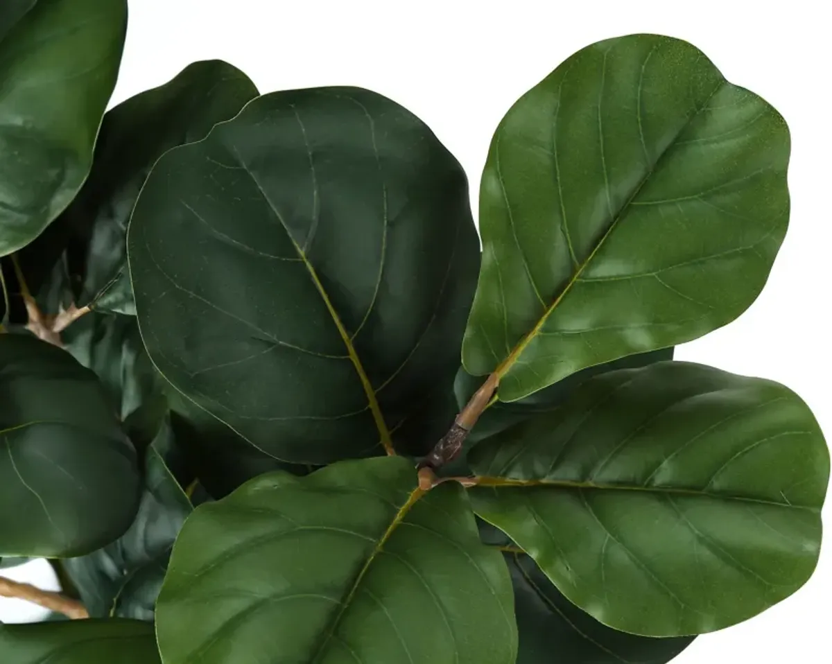 Faux 2' Fiddle Leaf Fig Tree with Black Planter