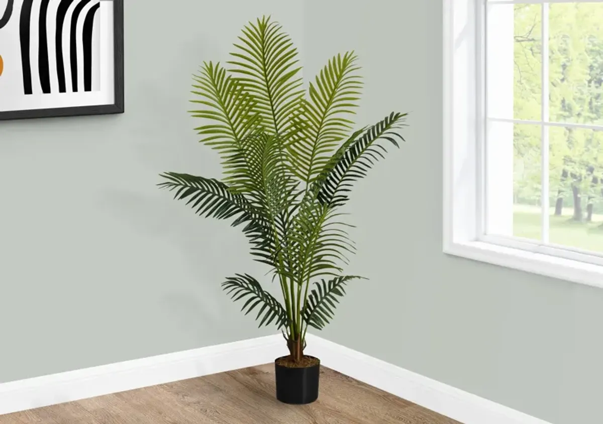 Faux 4' Palm Tree with Black Planter