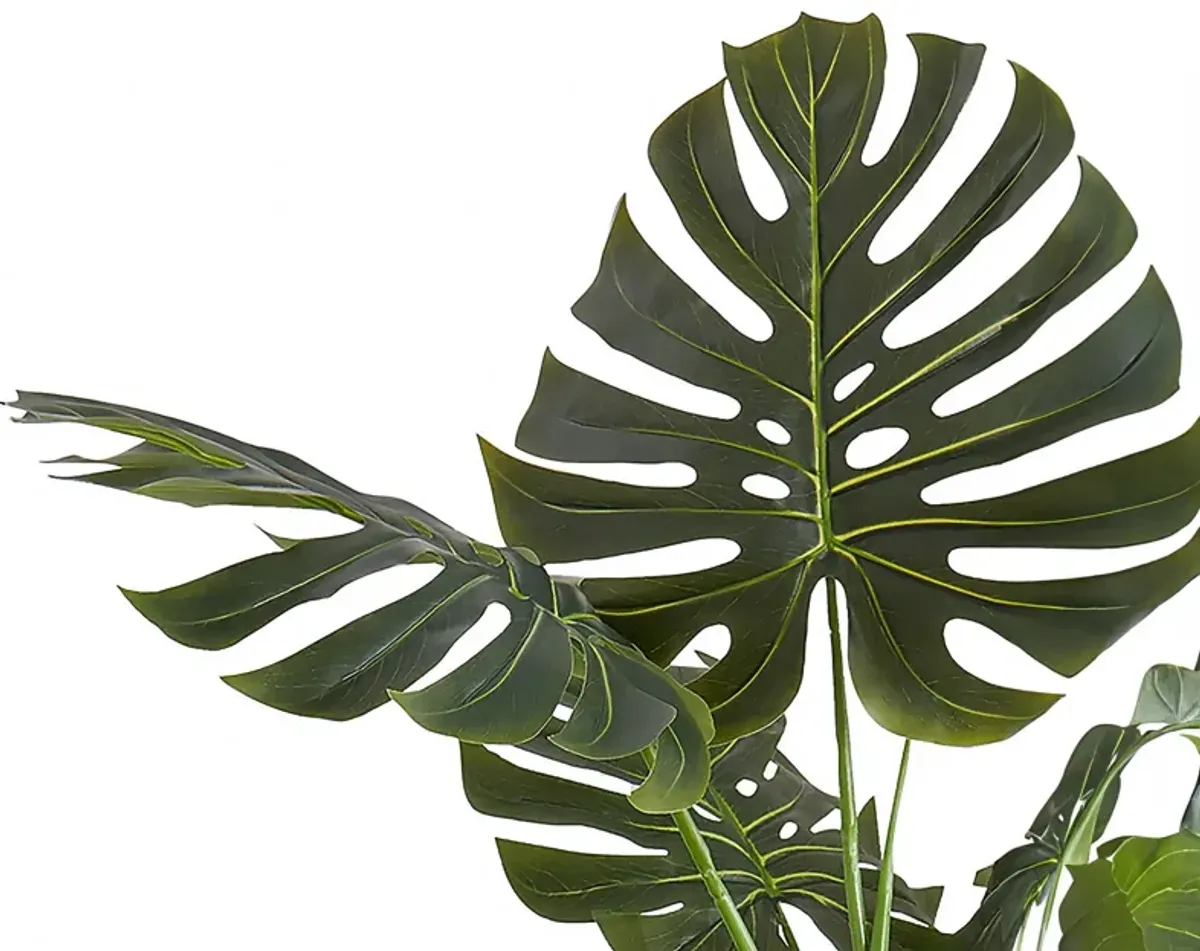 Faux 4' Monstera Plant with Black Planter