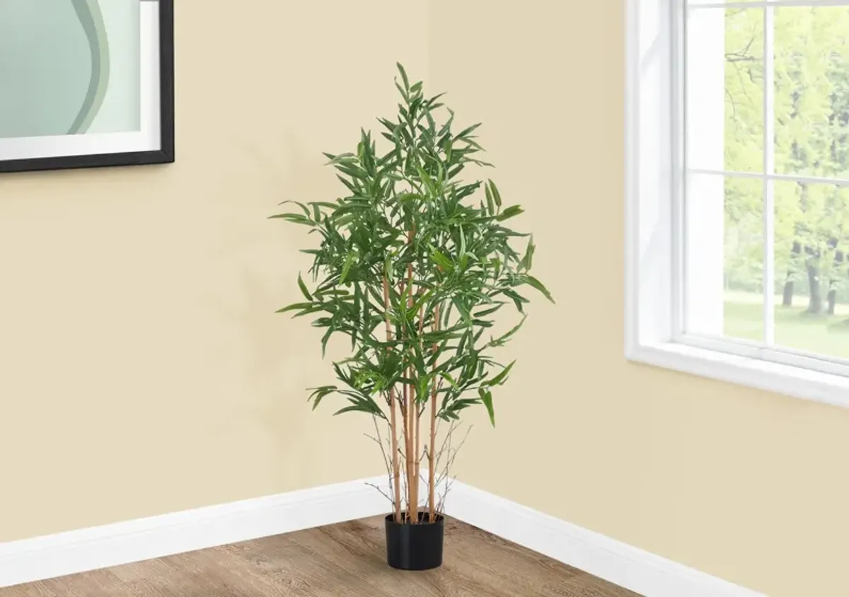 Faux 4' Bamboo Tree with Black Planter