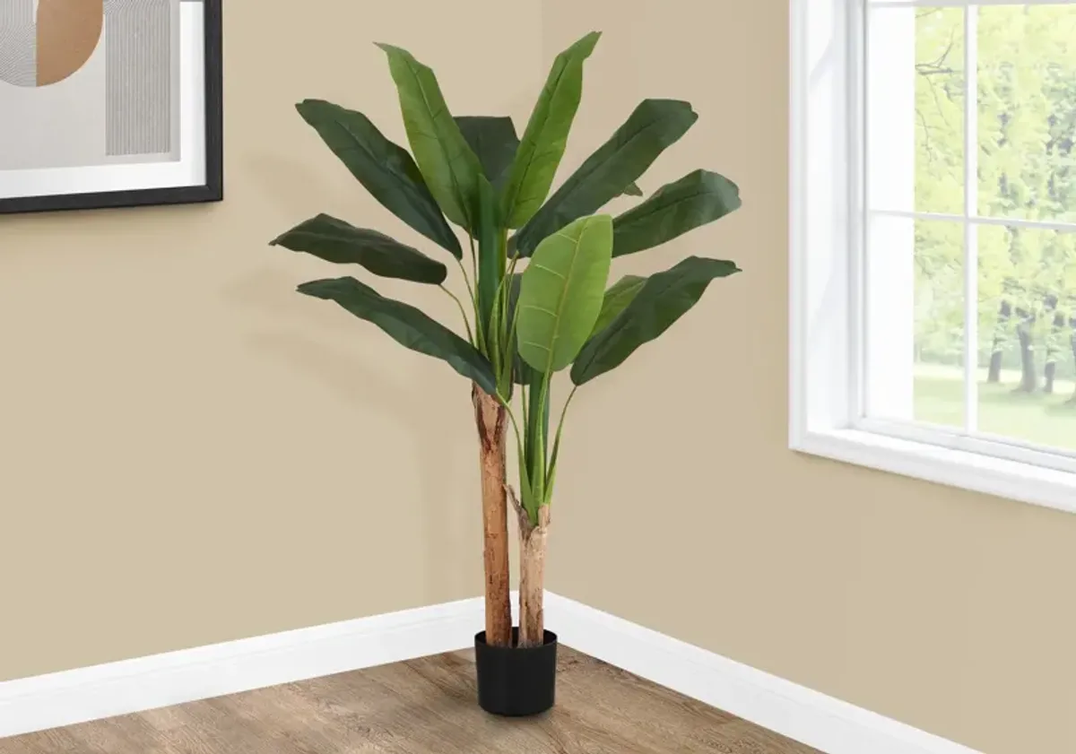 Faux 4' Banana Tree with Black Planter