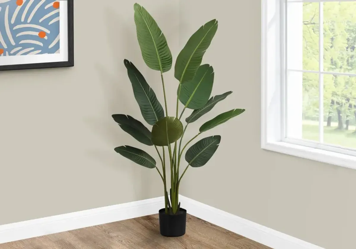 Faux 5' Bird of Paradise Tree with Black Planter