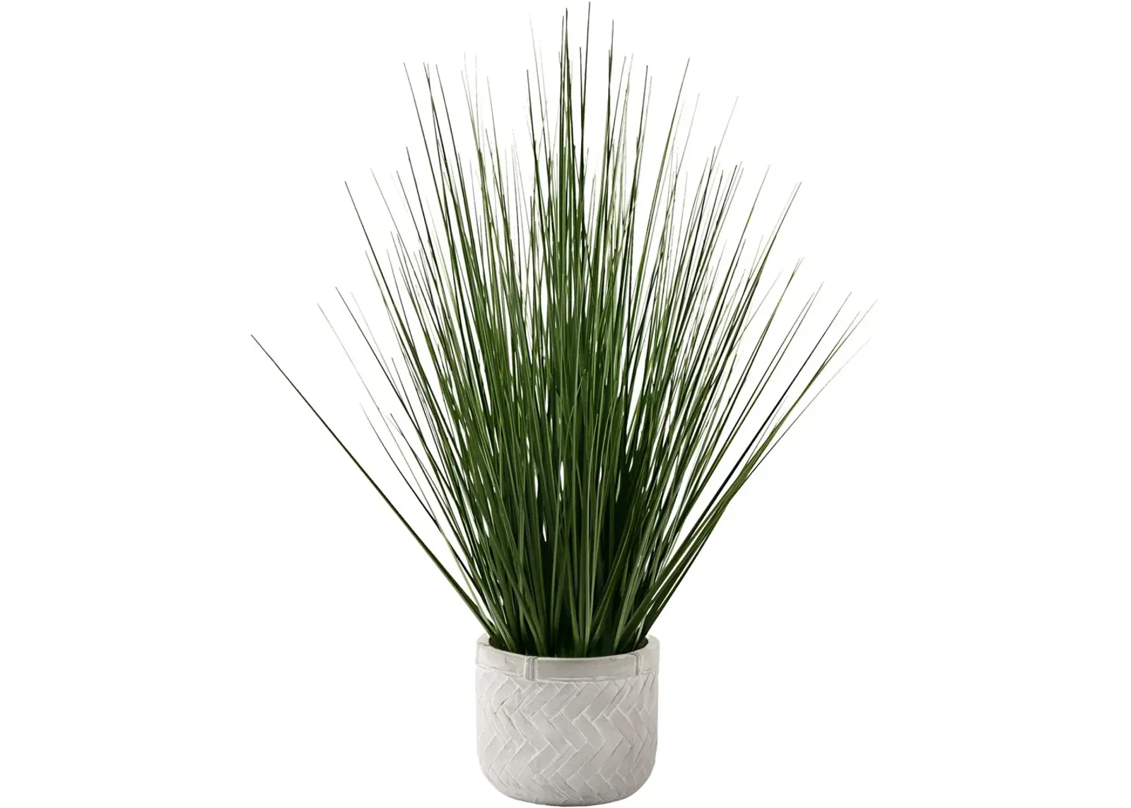 Faux 1' Grass with White Planter