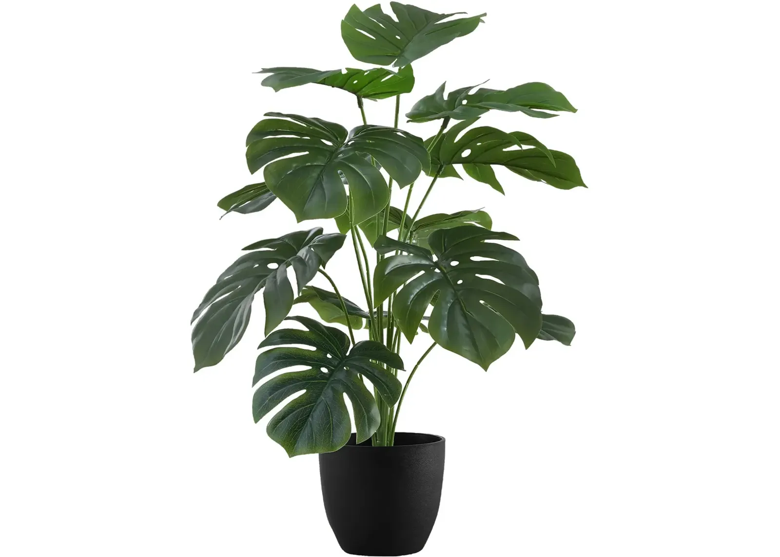 Faux 2' Monstera Plant with Black Planter