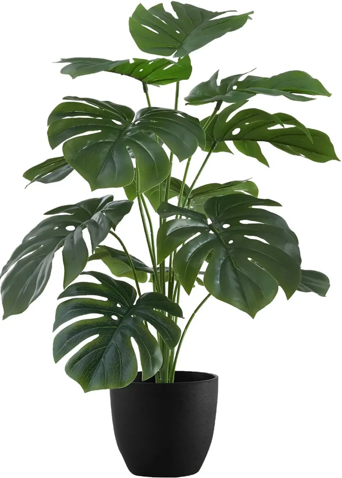 Faux 2' Monstera Plant with Black Planter