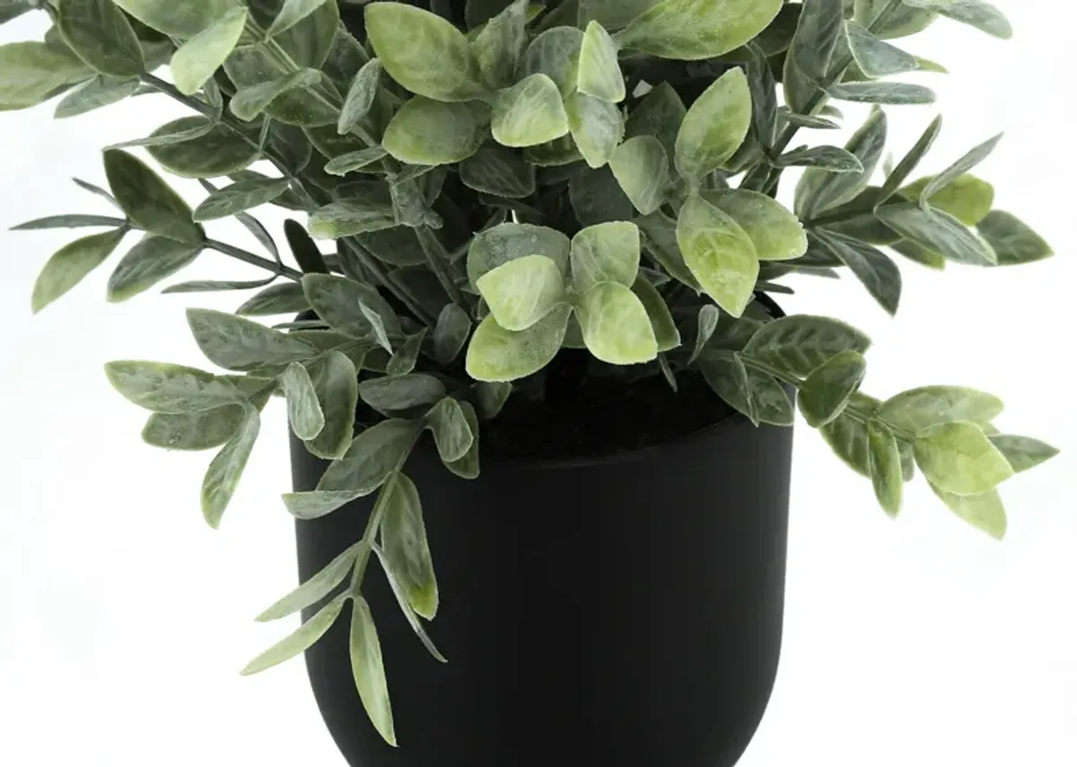 Set of 2 Faux 1' Eucalyptus with Black Planter