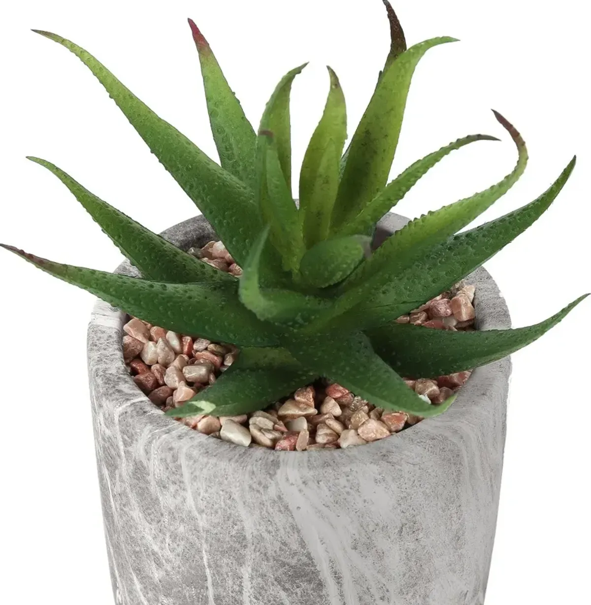 Set of 2 Faux Succulent with Gray Planters