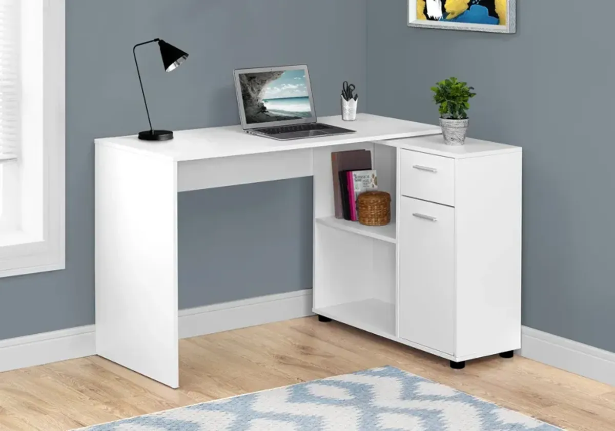 Mark L-Shaped Desk - White