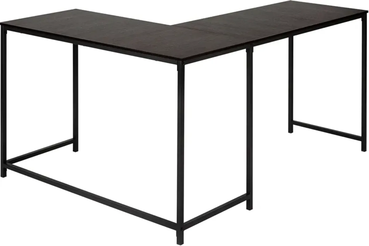 Aethel L-Shaped Desk - Brown