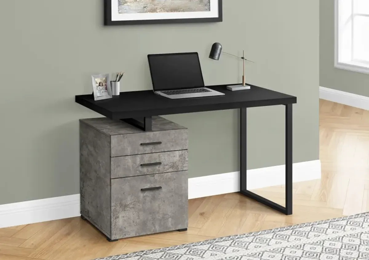 Reuben Desk - Black/Concrete