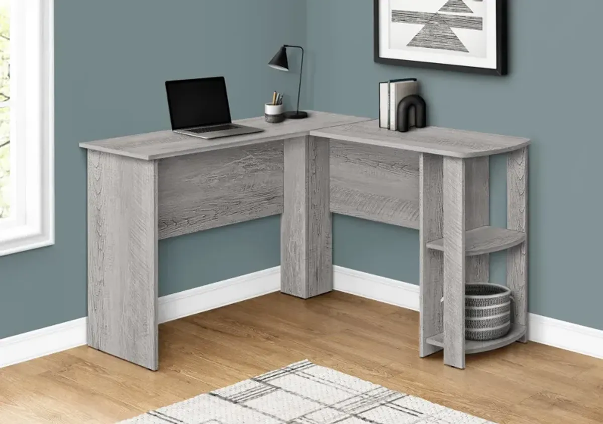 Moses L-Shaped Desk - Gray