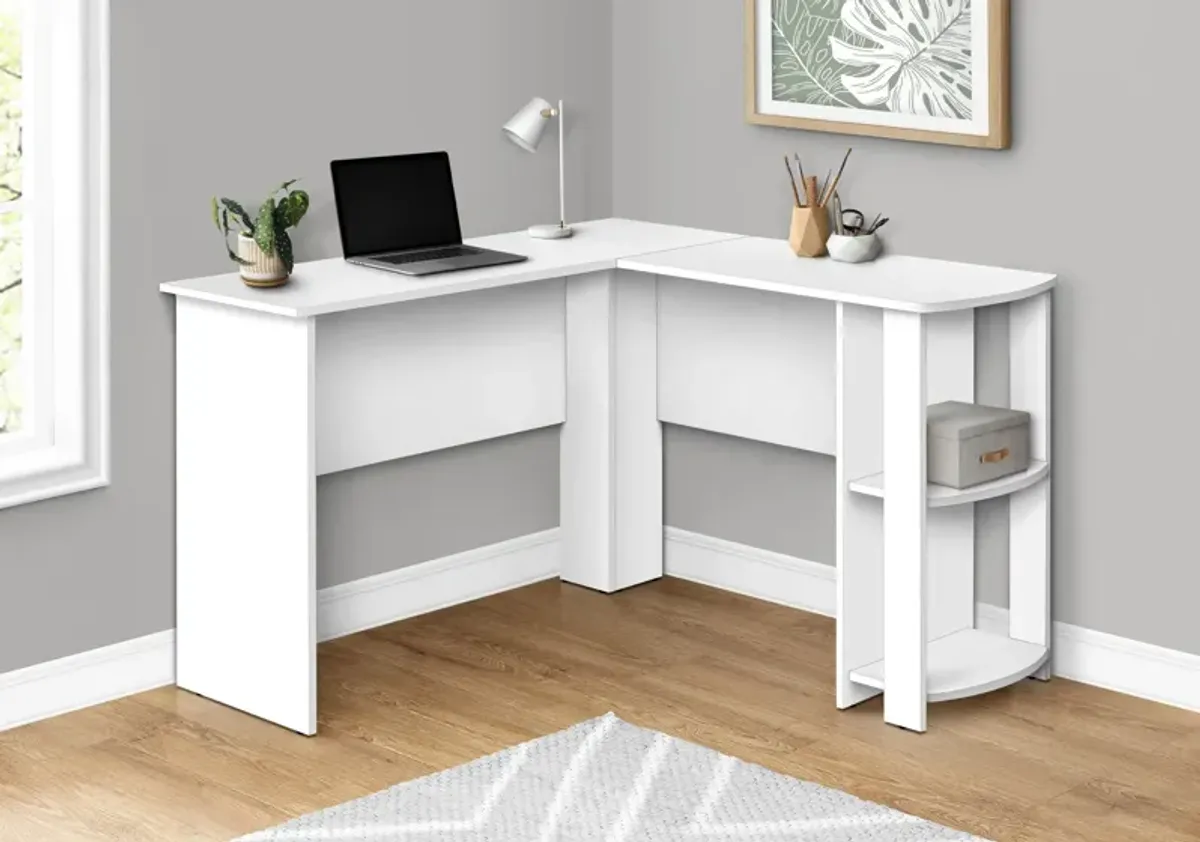 Moses L-Shaped Desk - White