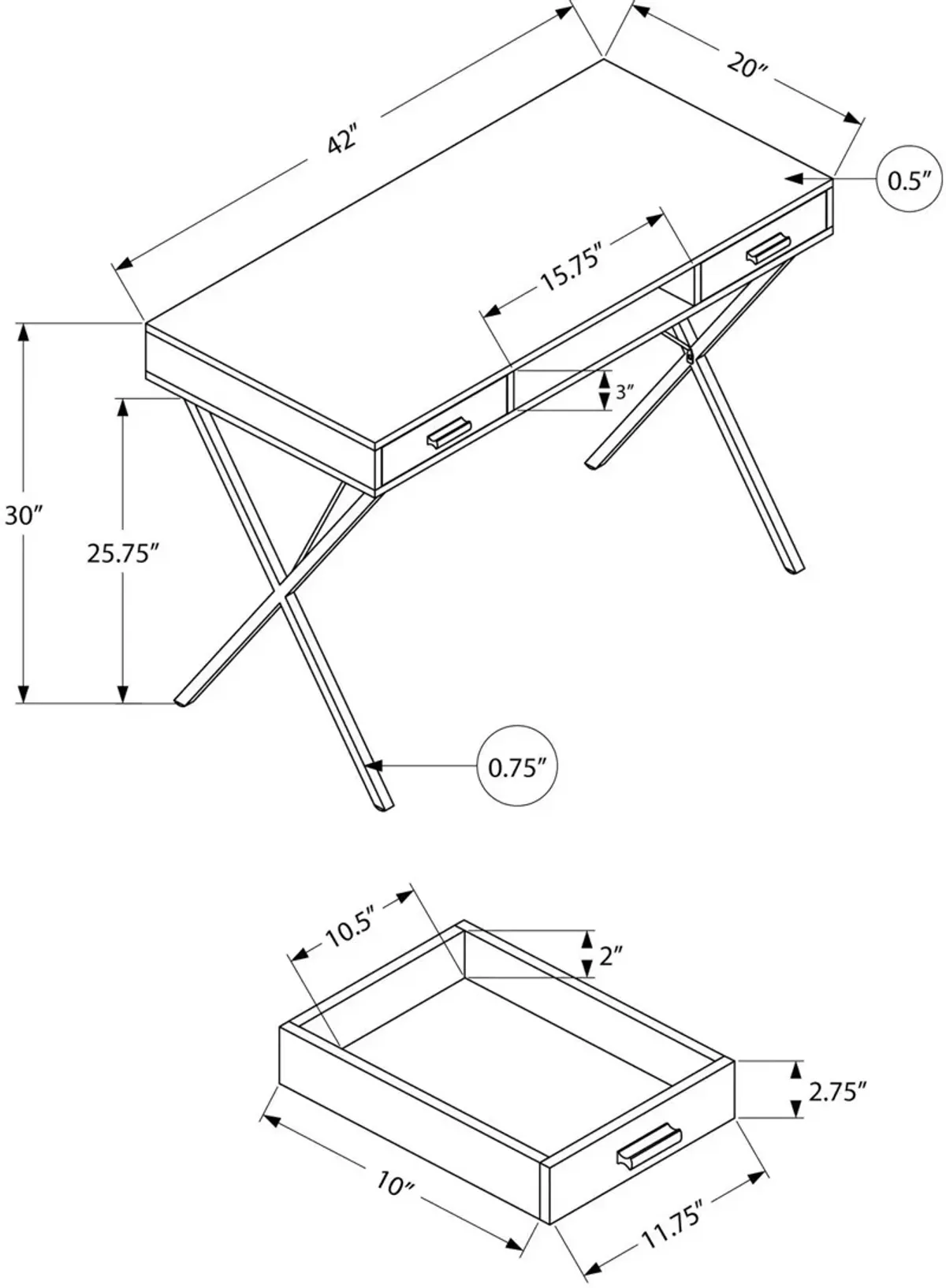 Manuel Desk - White