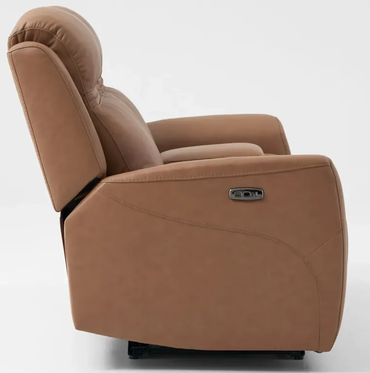 Kenyon Dual-Power Reclining Loveseat with Console - Tan