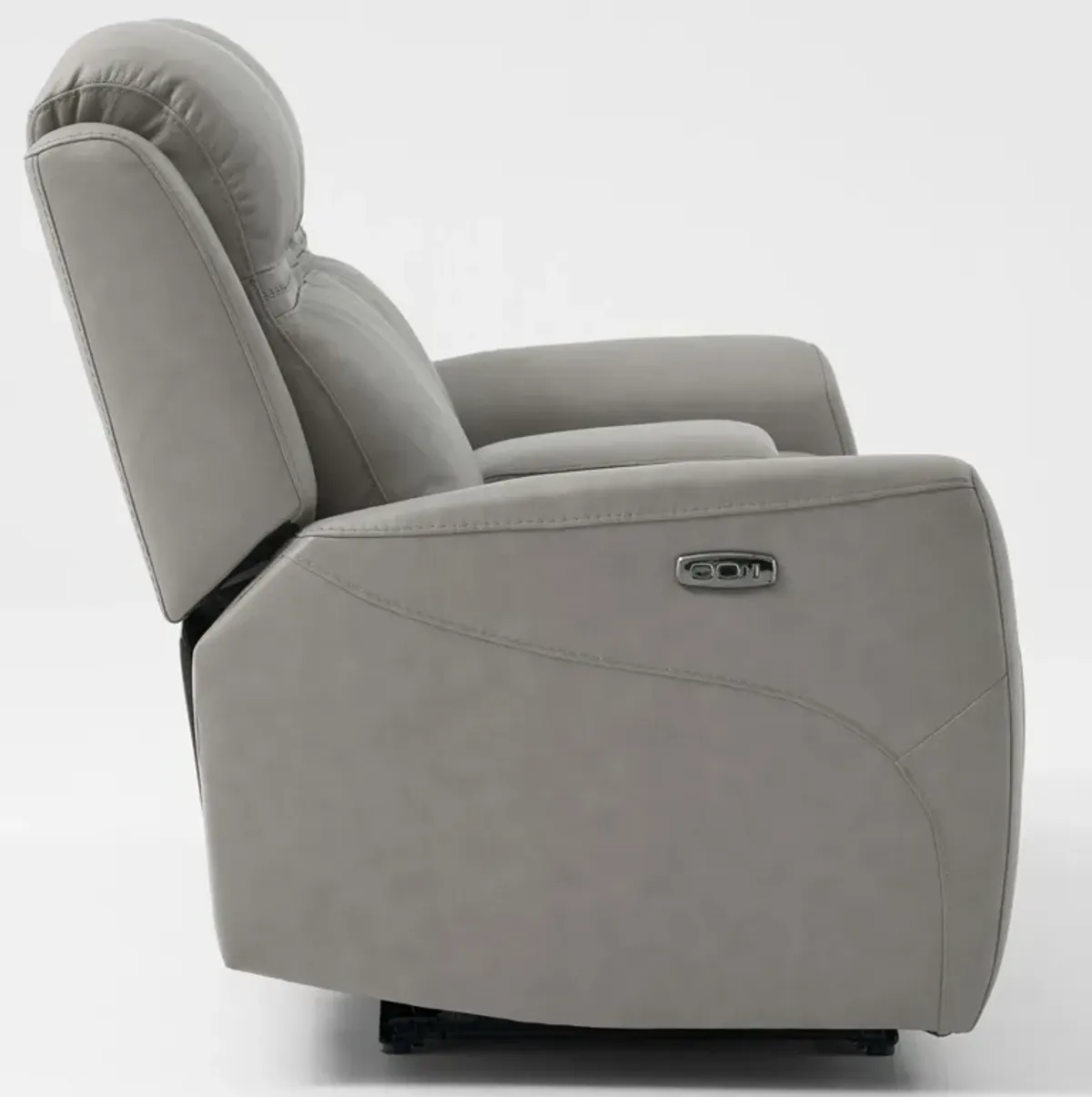 Kenyon Dual-Power Reclining Loveseat with Console - Light Gray