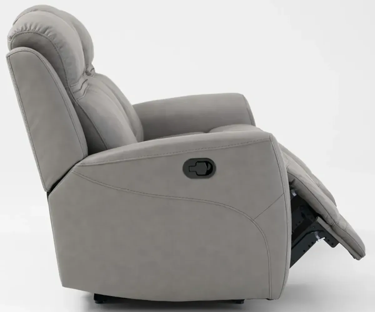 Kenyon Manual Reclining Sofa and Recliner Set - Light Gray