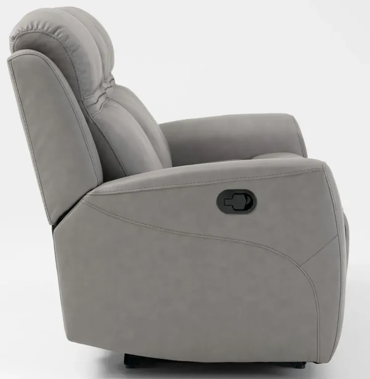 Kenyon Manual Reclining Sofa, Loveseat with Console, and Recliner Set - Light Gray