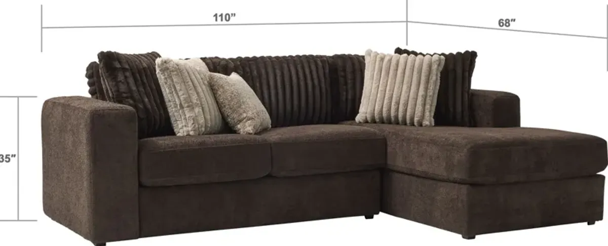 Nori 2-Piece Sectional with Right-Facing Chaise - Espresso