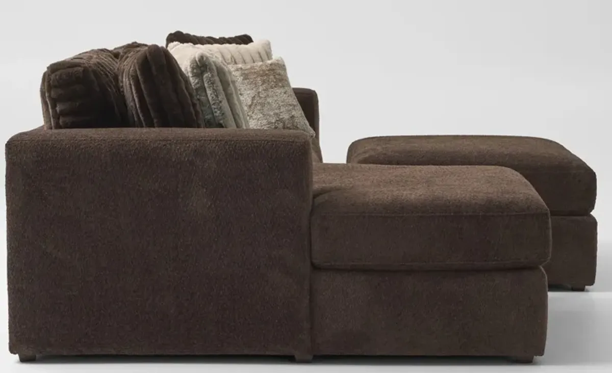 Nori 2-Piece Sectional with Left-Facing Chaise and Ottoman - Espresso