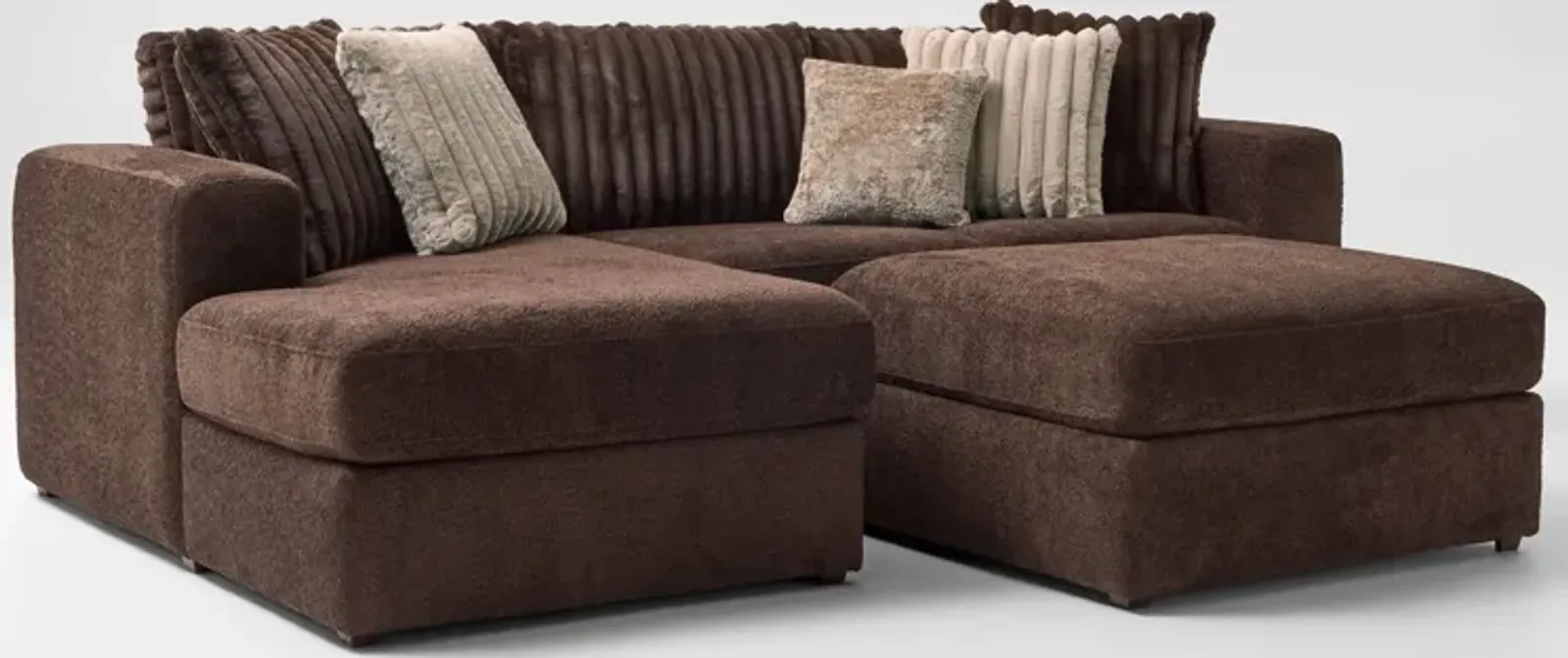 Nori 2-Piece Sectional with Left-Facing Chaise and Ottoman - Espresso