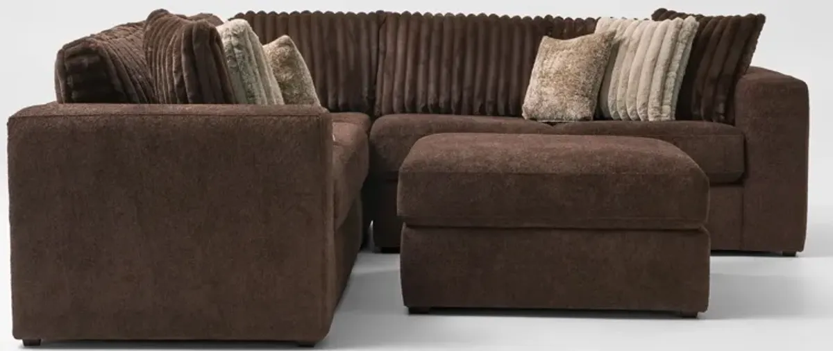 Nori 3-Piece Sectional and Ottoman - Espresso