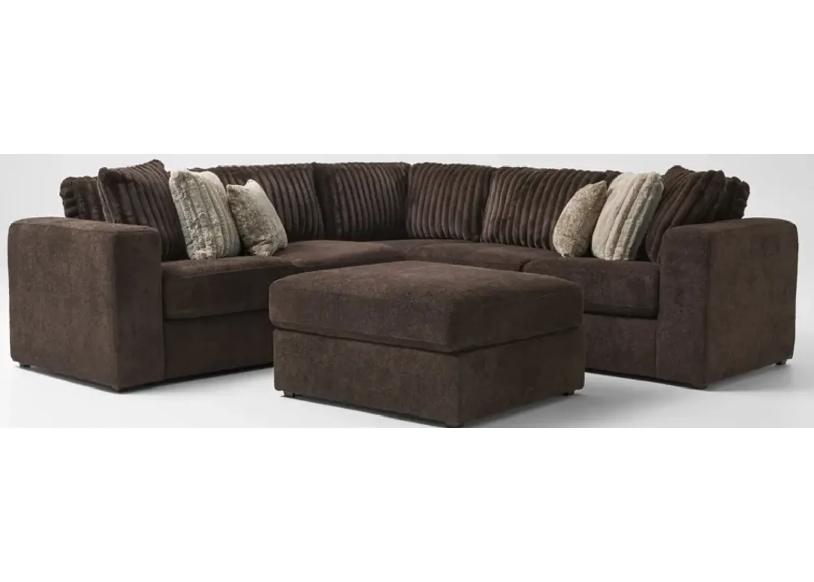 Nori 3-Piece Sectional and Ottoman - Espresso