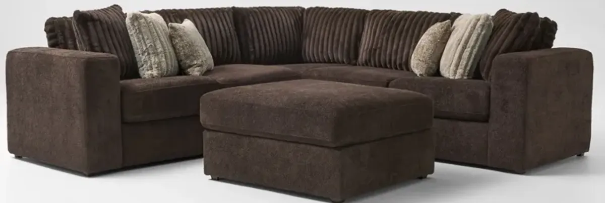 Nori 3-Piece Sectional and Ottoman - Espresso