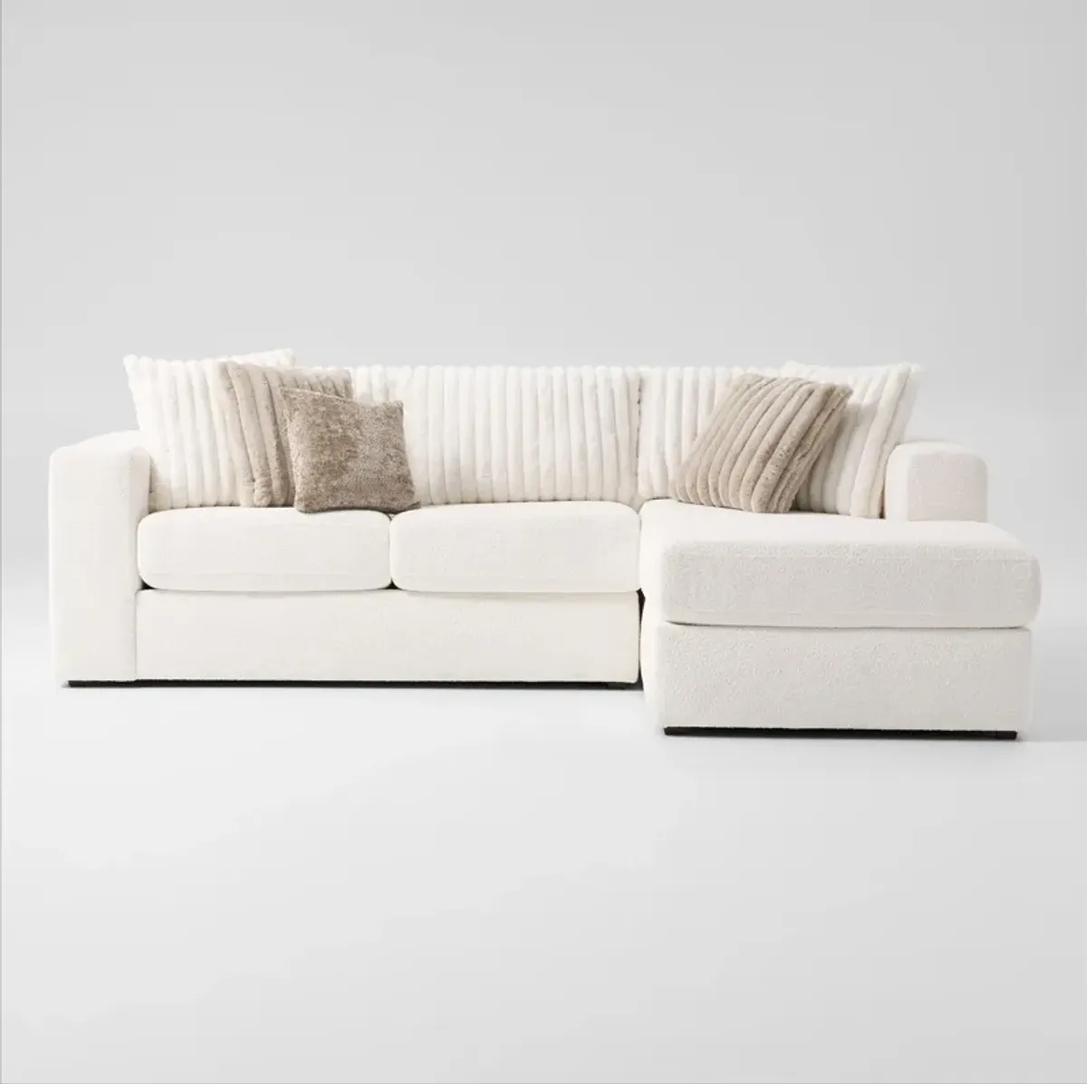 Nori 2-Piece Sectional with Right-Facing Chaise - White