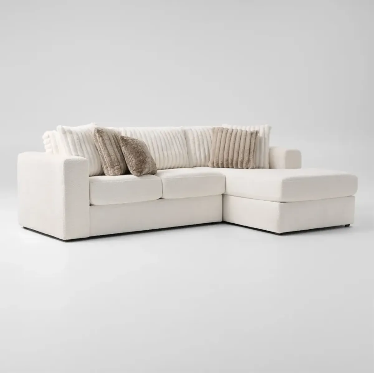 Nori 2-Piece Sectional with Right-Facing Chaise - White