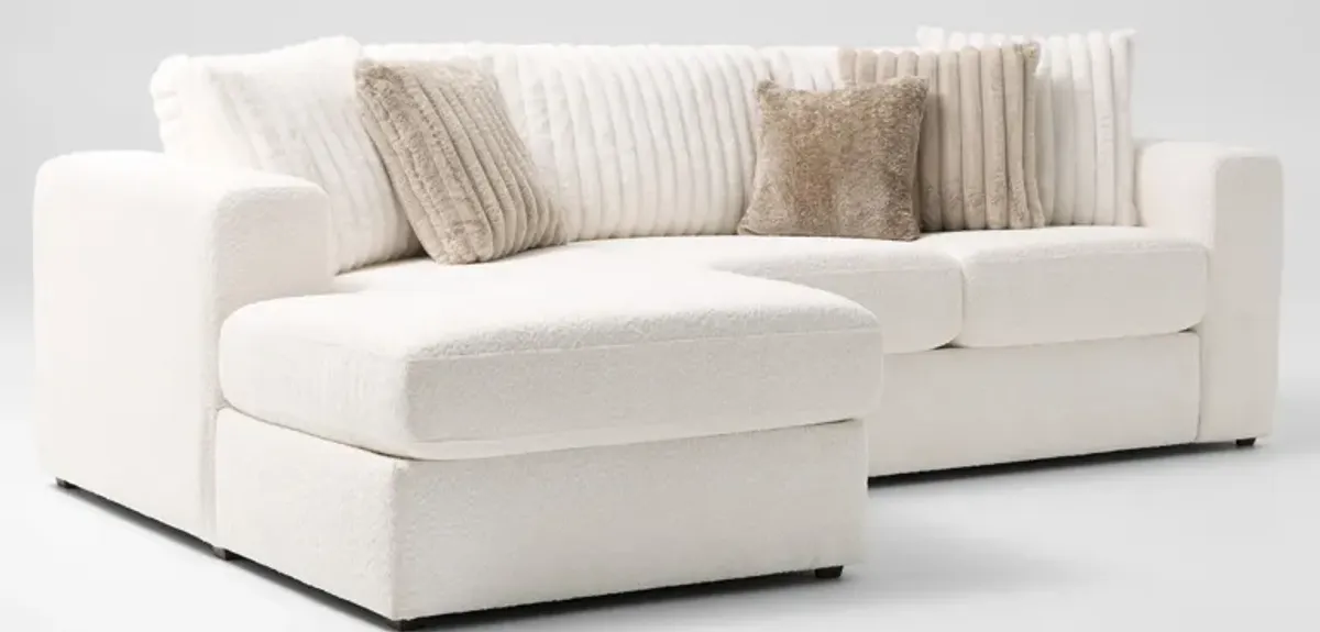 Nori 2-Piece Sectional with Left-Facing Chaise - White